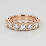 rounds cluster natural diamond band ring in 14k gold rose gold
