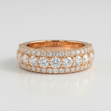 pave natural diamond band ring in 14k gold rose gold