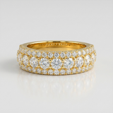 pave natural diamond band ring in 14k gold