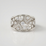 geometric baguette natural diamond band ring in 14k gold white gold