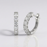 round natural diamond hoop earrings in 14k gold white gold