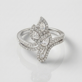 layered butterfly cluster natural diamond ring in 14k gold white gold