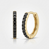 black diamond hoop earrings in 14k gold