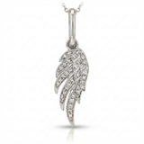 angel wings natural diamond necklace charm in 14k gold white gold