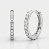 round natural diamond hoop earrings in 14k gold white gold