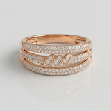 infinity pave natural diamond band ring in 14k gold rose gold