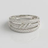 infinity pave natural diamond band ring in 14k gold white gold