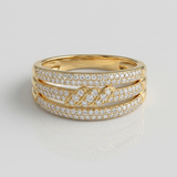 infinity pave natural diamond band ring in 14k gold