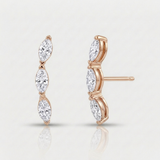 marquise natural diamond drop earrings in 14k gold rose gold