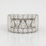 wide pear halo natural diamond band ring in 14k gold white gold