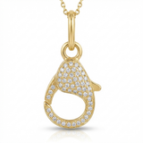 lobster clasp natural diamond charm in 14k gold