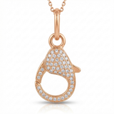 lobster clasp natural diamond charm in 14k gold rose gold