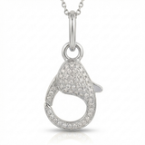 lobster clasp natural diamond charm in 14k gold white gold