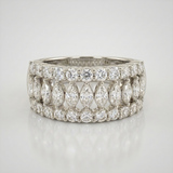 graduated pear cluster natural diamond band ring in 14k gold white gold