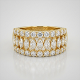graduated pear cluster natural diamond band ring in 14k gold