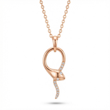 snake wrap natural diamond pendant necklace in 14k gold rose gold