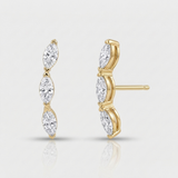 marquise natural diamond drop earrings in 14k gold