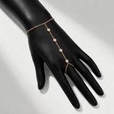 round natural diamond station hand chain in 14k gold rose gold