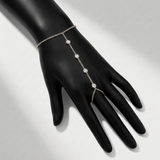 round natural diamond station hand chain in 14k gold white gold