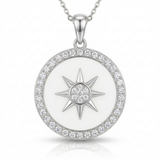 mop natural diamond necklace charm in 14k gold white gold