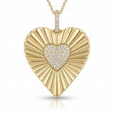classic heart natural diamond necklace charm in 14k gold