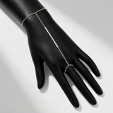 linear natural diamond bar hand chain in 14k gold white gold