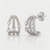 petite cage natural diamond stud earrings in 14k gold white gold