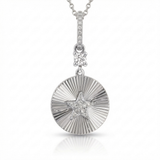 fluted star natural diamond necklace charm in 14k gold white gold