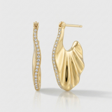 chunky natural diamond statement earrings in 14k gold