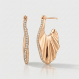 chunky natural diamond statement earrings in 14k gold rose gold