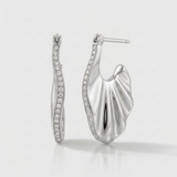 chunky natural diamond statement earrings in 14k gold white gold