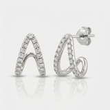 structured cage natural diamond stud earrings in 14k gold white gold
