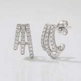 rounded cage natural diamond stud earrings in 14k gold white gold