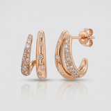 bold cage natural diamond stud earrings in 14k gold rose gold