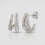 bold cage natural diamond stud earrings in 14k gold white gold