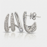 wide cage natural diamond stud earrings in 14k gold white gold