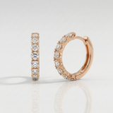 round natural diamond classic hoop earrings in 14k gold rose gold