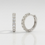 round natural diamond classic hoop earrings in 14k gold white gold