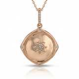 minimal natural diamond necklace charm petite in 14k gold rose gold