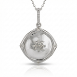 minimal natural diamond necklace charm petite in 14k gold white gold