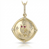 minimal natural diamond necklace charm classic in 14k gold