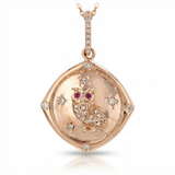 minimal natural diamond necklace charm classic in 14k gold rose gold