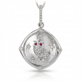 minimal natural diamond necklace charm classic in 14k gold white gold
