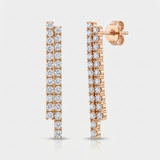crown prong tennis natural diamond earrings bold in 14k gold rose gold