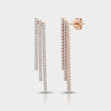 crown prong tennis natural diamond earrings white gold heavy in 14k gold rose gold