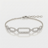 elongated link pave natural diamond bracelet in 14k gold white gold