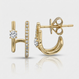 petite natural diamond lobe stud earrings in 14k gold
