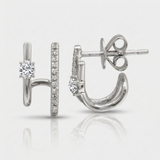 petite natural diamond lobe stud earrings in 14k gold white gold