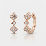 clover natural diamond huggie earrings white gold in 14k gold rose gold