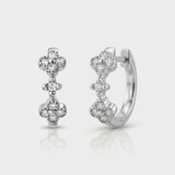 clover natural diamond huggie earrings white gold in 14k gold white gold